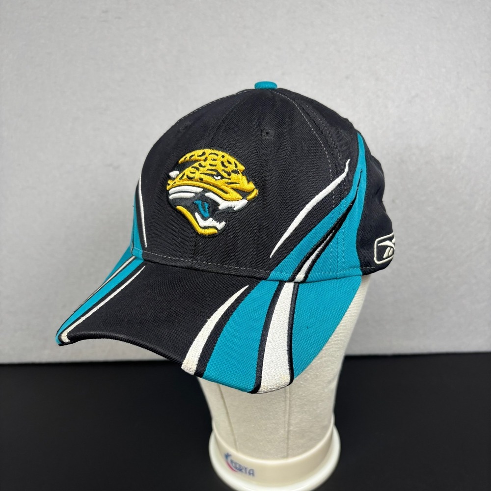 Vintage Reebok Jacksonville Jaguars NFL Hat Adult Size L/XL Black Blue Football